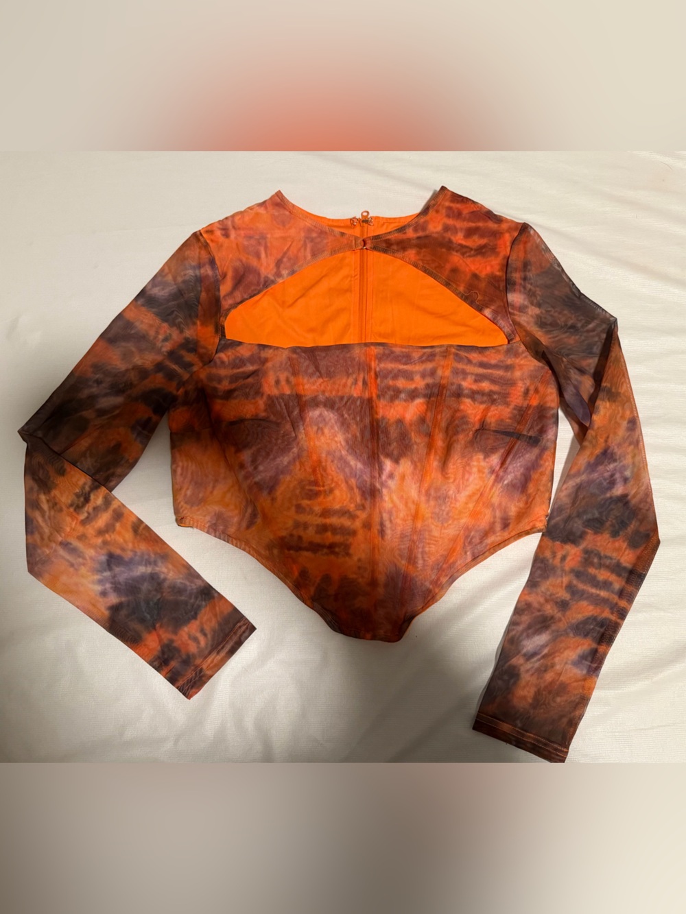 Orange Tie-Dye Women’s Jacket & Coat - Lightweight Zip Front